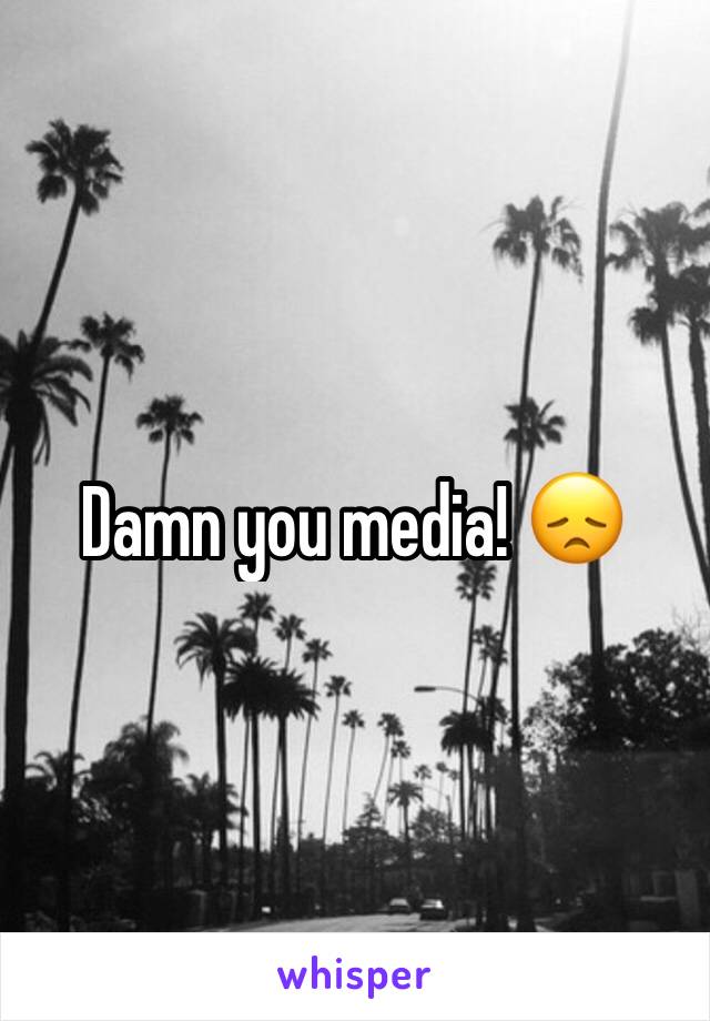 Damn you media! 😞