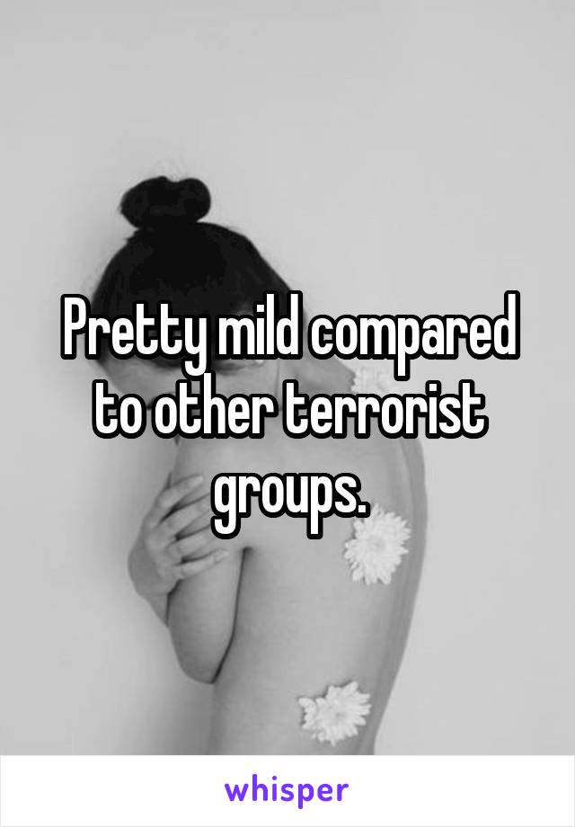 Pretty mild compared to other terrorist groups.