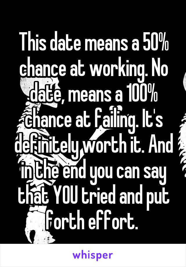This date means a 50% chance at working. No date, means a 100% chance at failing. It's definitely worth it. And in the end you can say that YOU tried and put forth effort. 