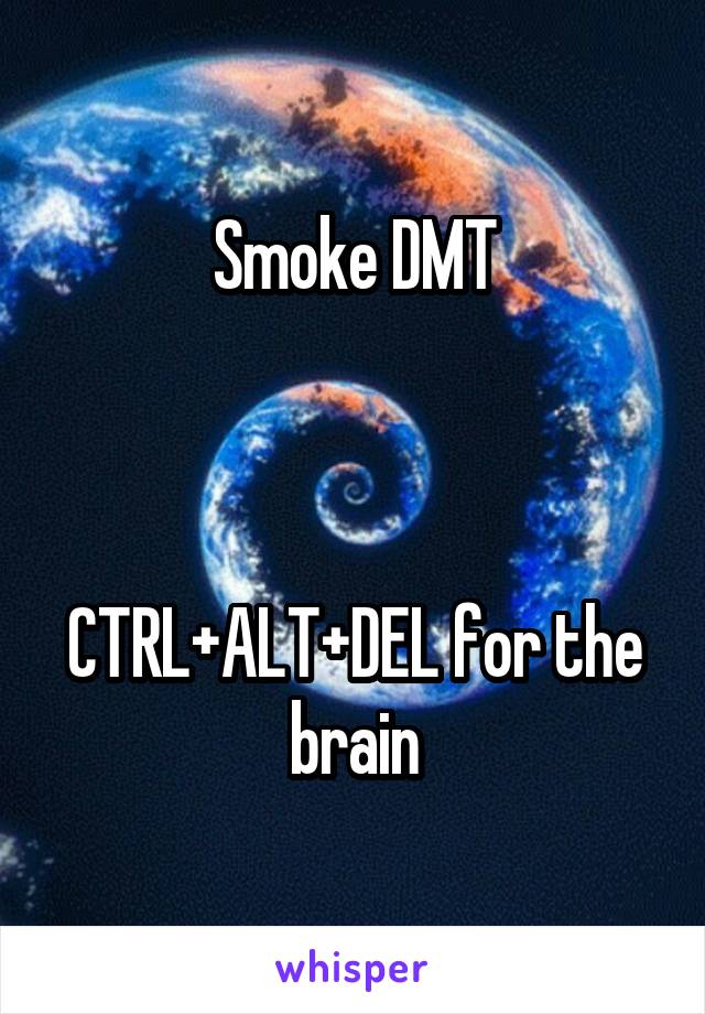 Smoke DMT



CTRL+ALT+DEL for the brain