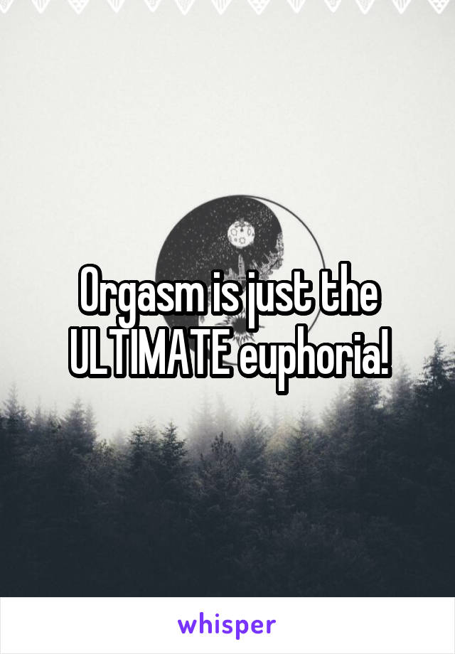 Orgasm is just the ULTIMATE euphoria!