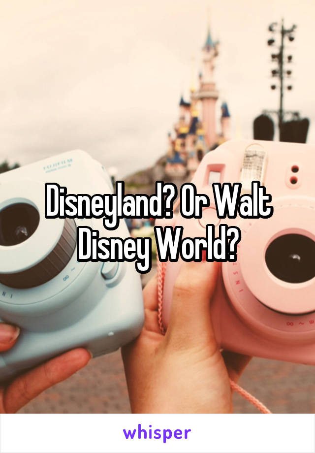 Disneyland? Or Walt Disney World?