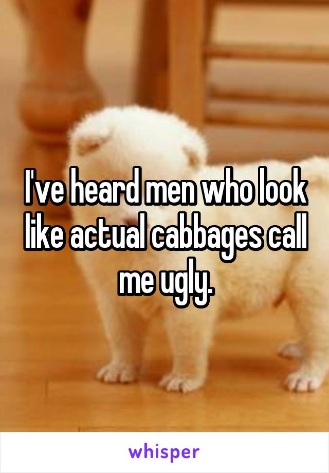 I've heard men who look like actual cabbages call me ugly.