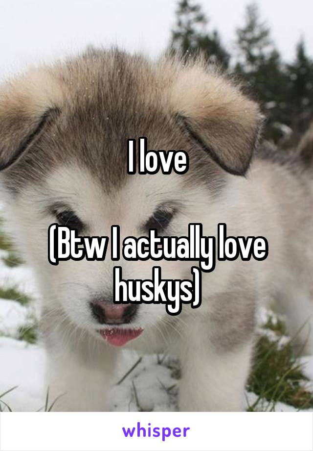 I love

(Btw I actually love huskys)