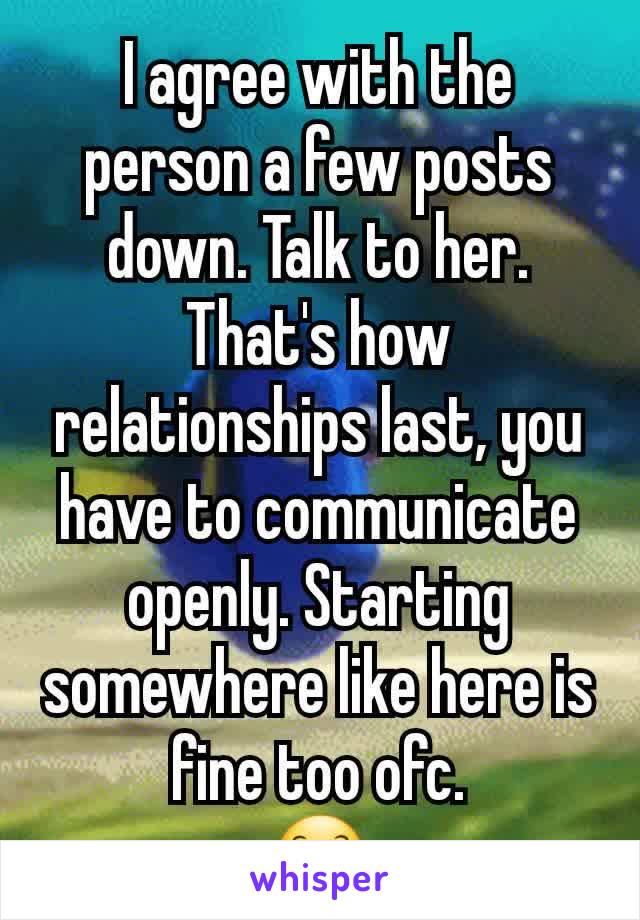 I agree with the person a few posts down. Talk to her. That's how relationships last, you have to communicate openly. Starting somewhere like here is fine too ofc.
😊