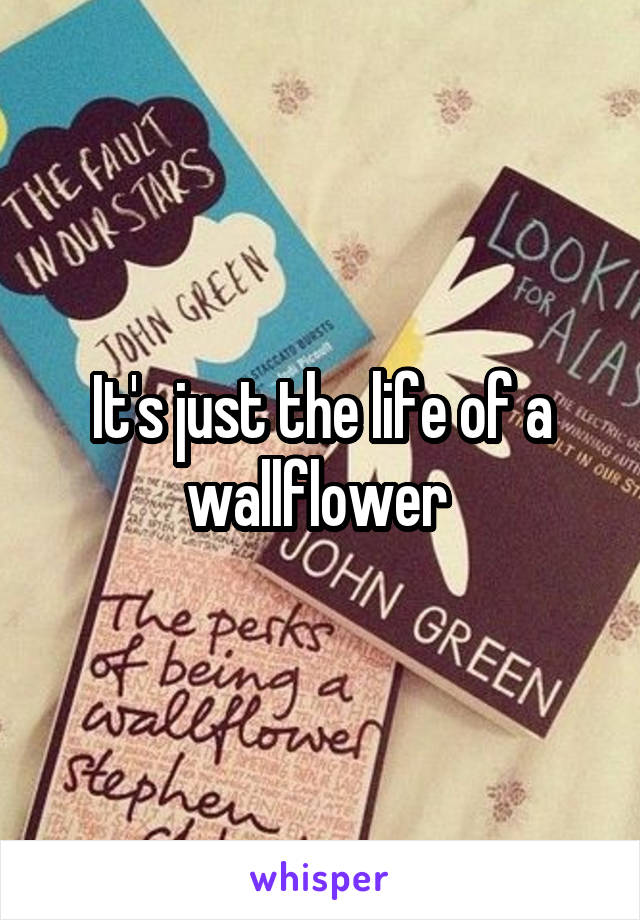 It's just the life of a wallflower 