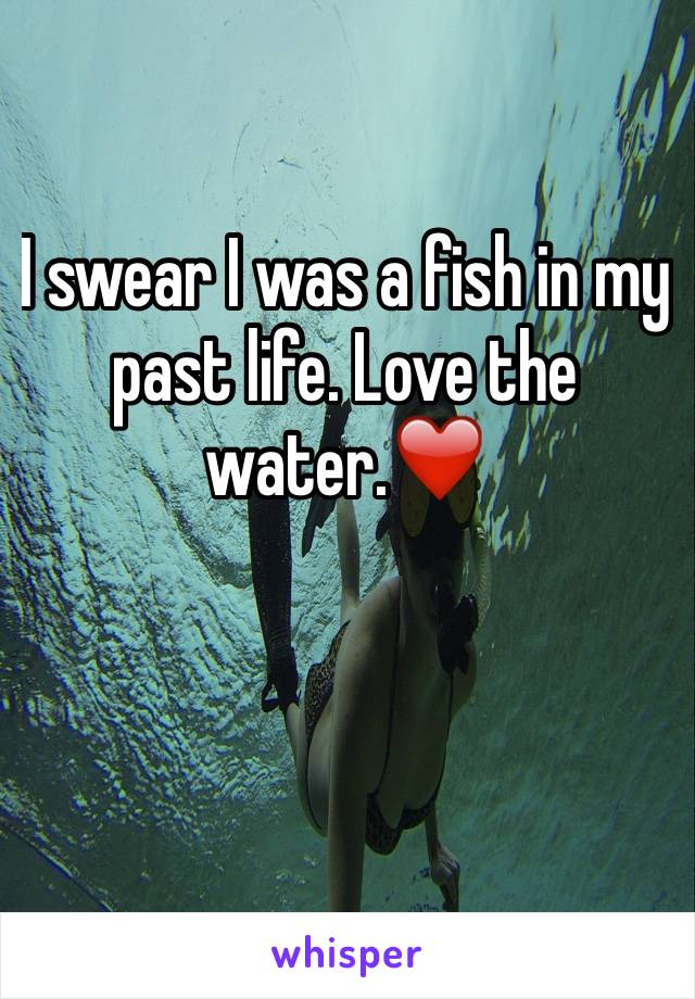 I swear I was a fish in my past life. Love the water.❤️