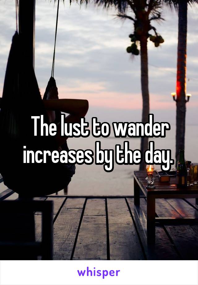 The lust to wander increases by the day. 