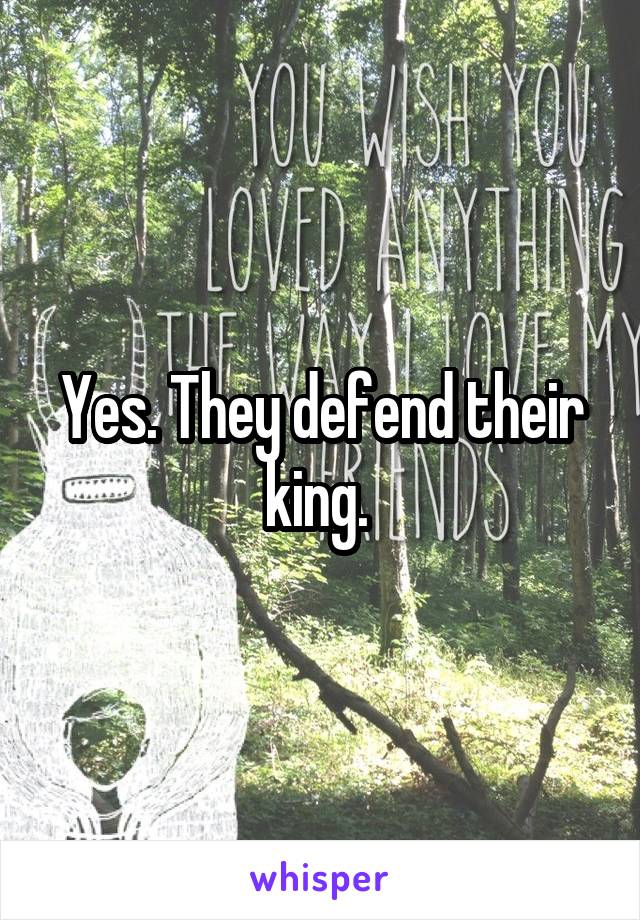 Yes. They defend their king. 