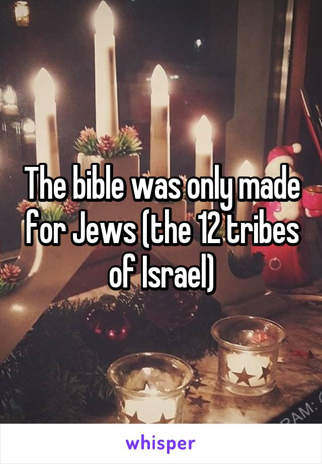 The bible was only made for Jews (the 12 tribes of Israel)