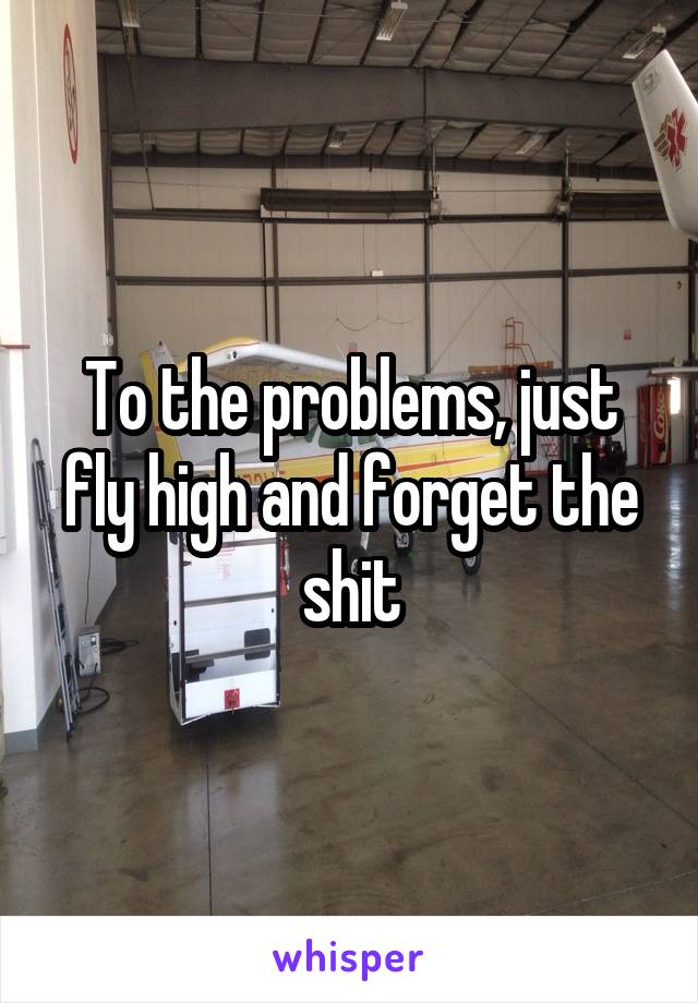 To the problems, just fly high and forget the shit
