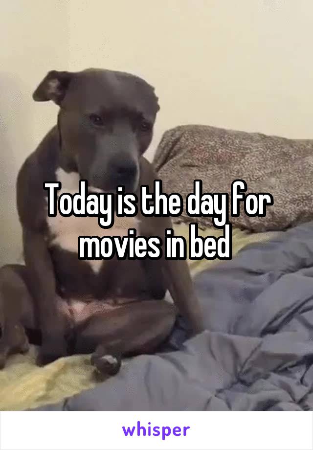 Today is the day for movies in bed 