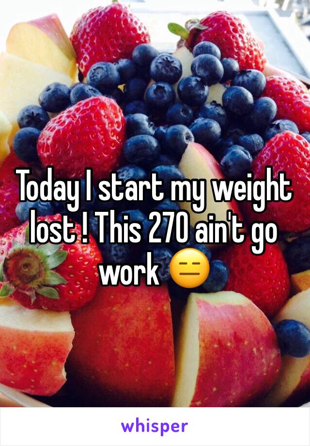 Today I start my weight lost ! This 270 ain't go work 😑