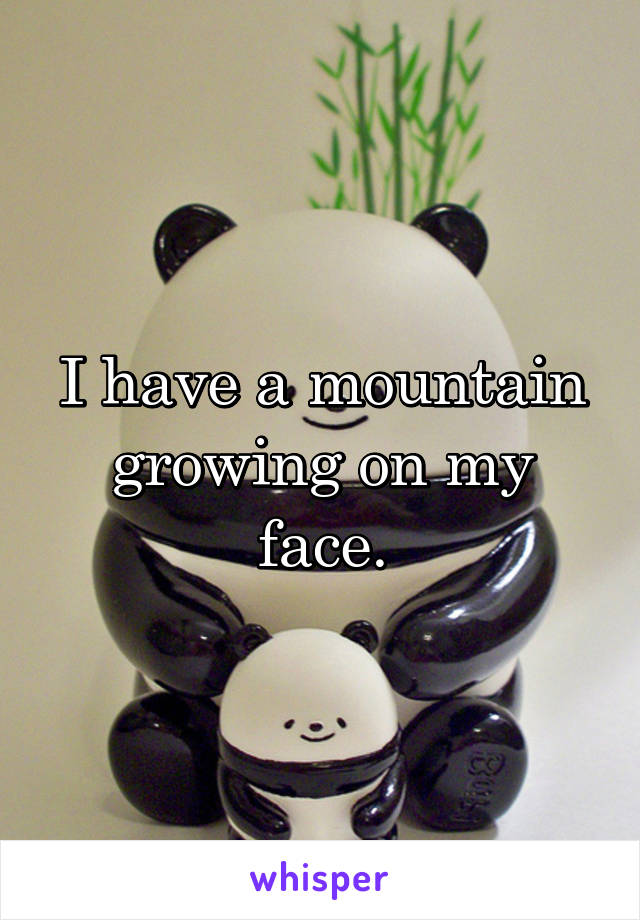 I have a mountain growing on my face.