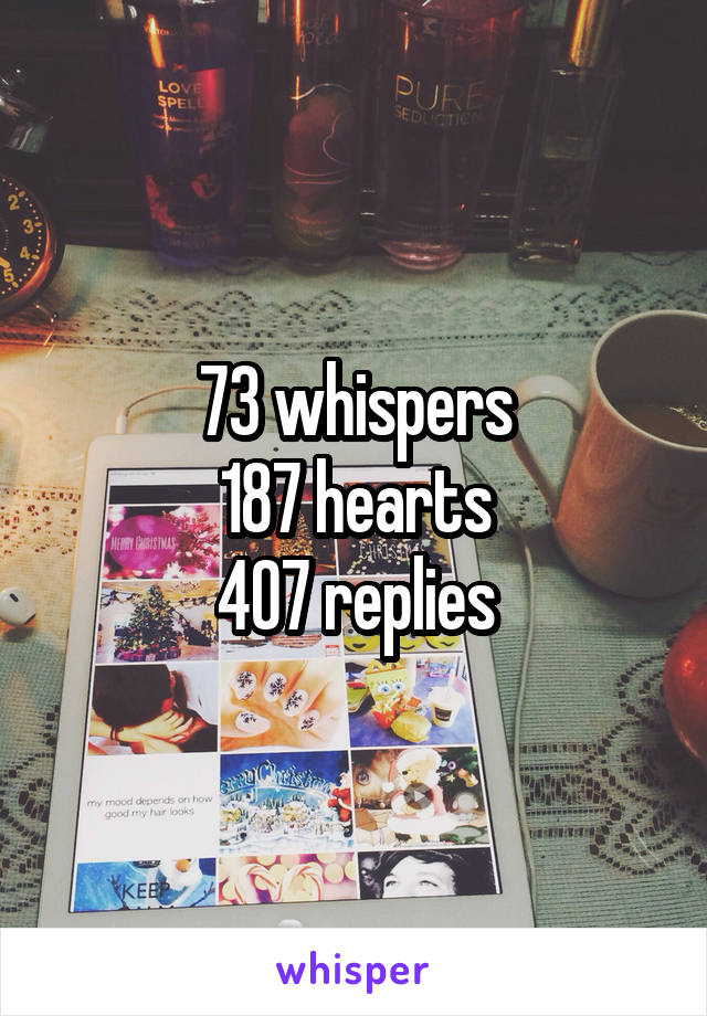 73 whispers
187 hearts
407 replies