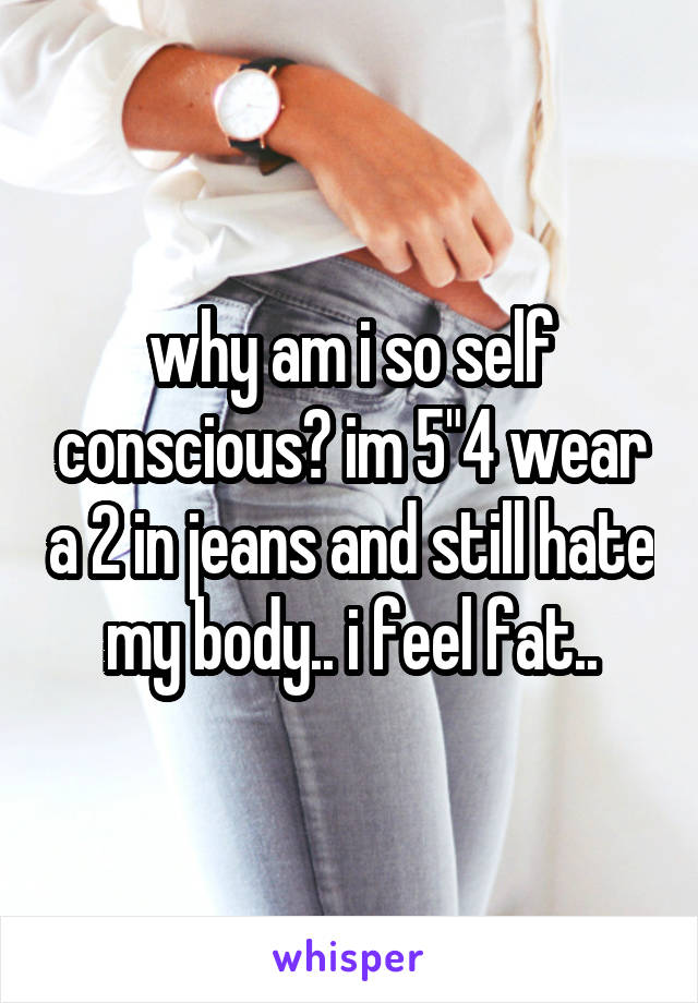why am i so self conscious? im 5"4 wear a 2 in jeans and still hate my body.. i feel fat..
