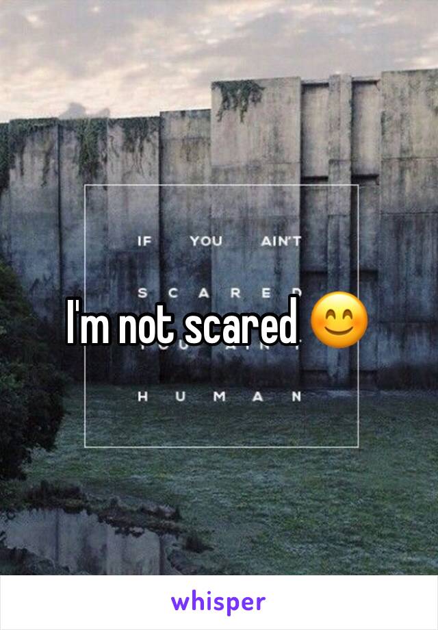 I'm not scared 😊