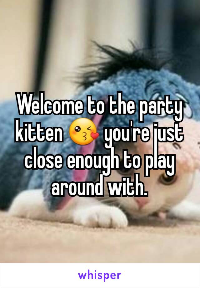 Welcome to the party kitten 😘 you're just close enough to play around with.