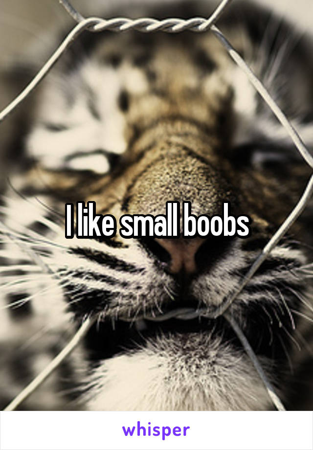 I like small boobs