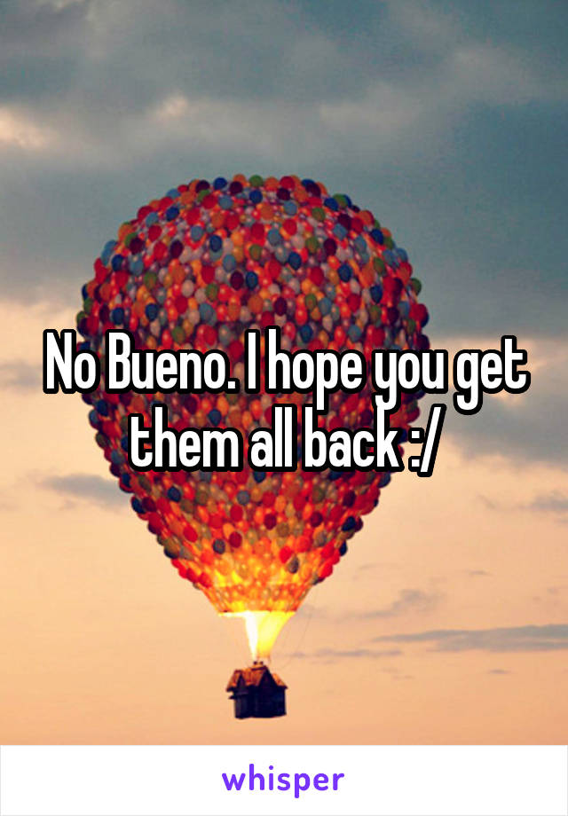 No Bueno. I hope you get them all back :/