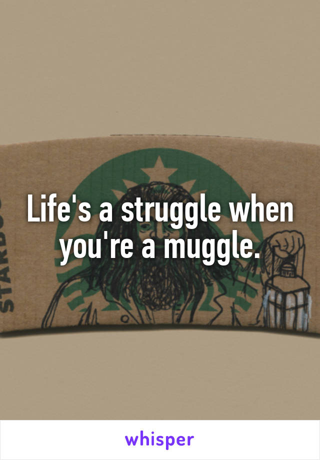 Life's a struggle when you're a muggle.