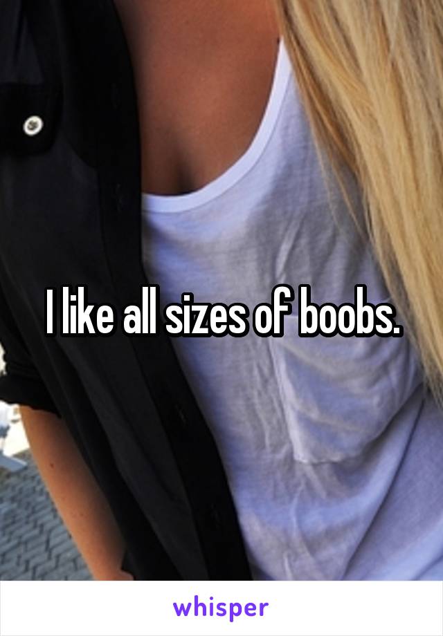 I like all sizes of boobs.