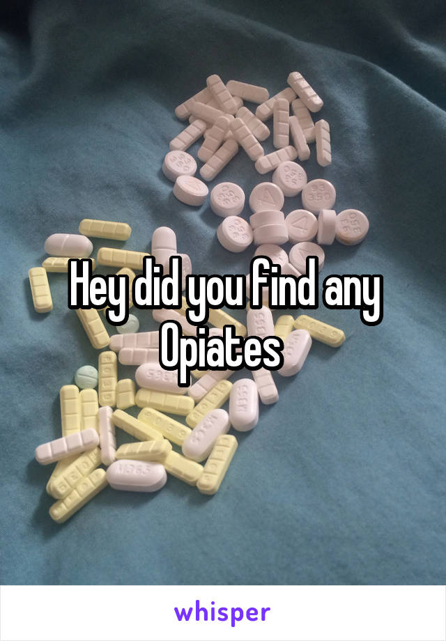 Hey did you find any Opiates 