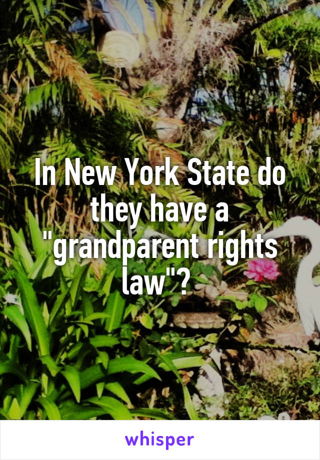 In New York State do they have a "grandparent rights law"? 