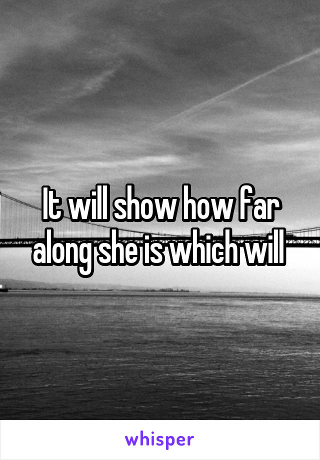 It will show how far along she is which will 