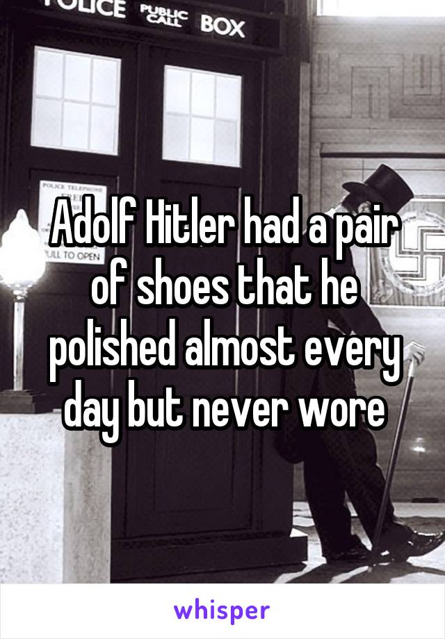 Adolf Hitler had a pair of shoes that he polished almost every day but never wore