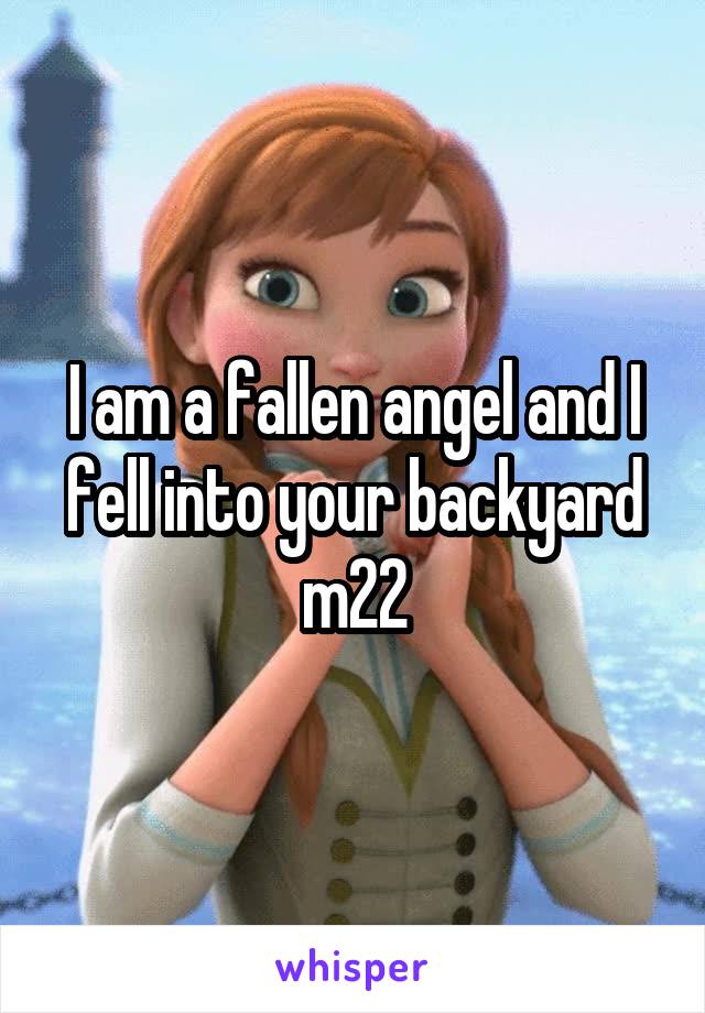 I am a fallen angel and I fell into your backyard m22