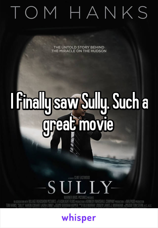 I finally saw Sully. Such a great movie 