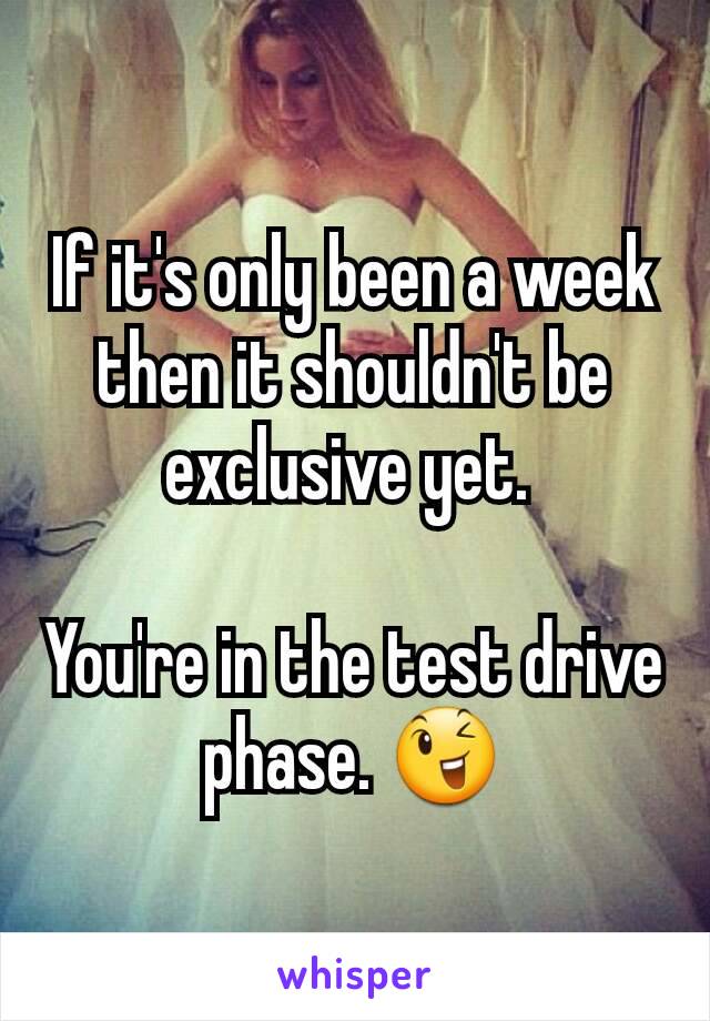 If it's only been a week then it shouldn't be exclusive yet. 

You're in the test drive phase. 😉