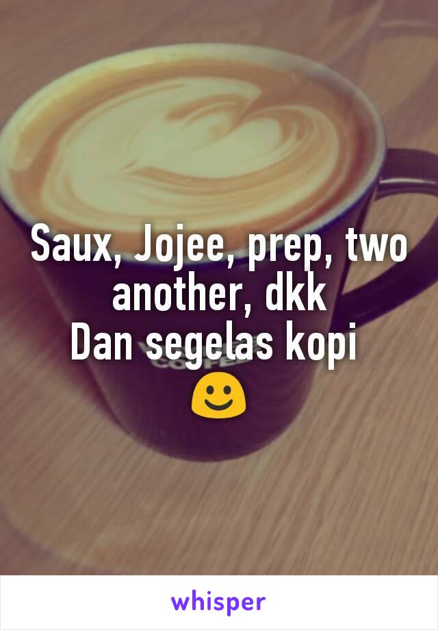 Saux, Jojee, prep, two another, dkk
Dan segelas kopi 
☺