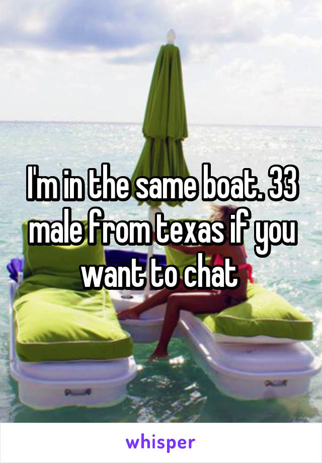 I'm in the same boat. 33 male from texas if you want to chat 