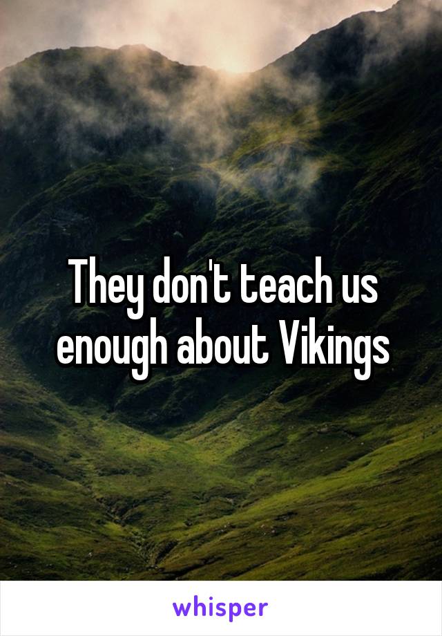 They don't teach us enough about Vikings