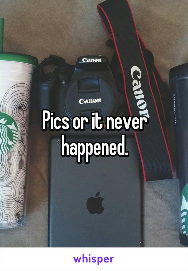 Pics or it never happened.