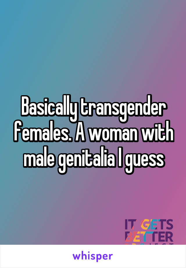 Basically transgender females. A woman with male genitalia I guess