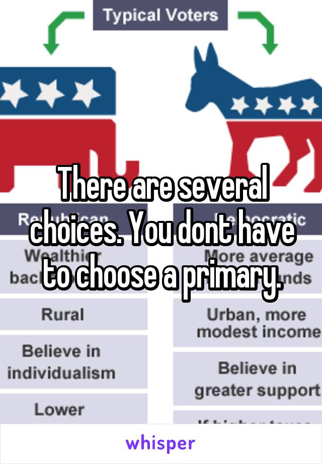There are several choices. You dont have to choose a primary.