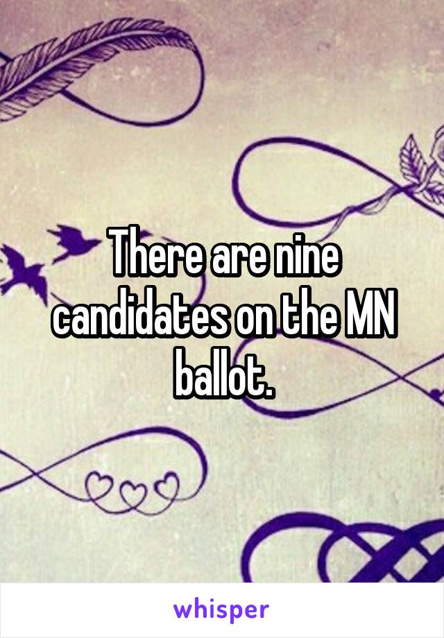 There are nine candidates on the MN ballot.