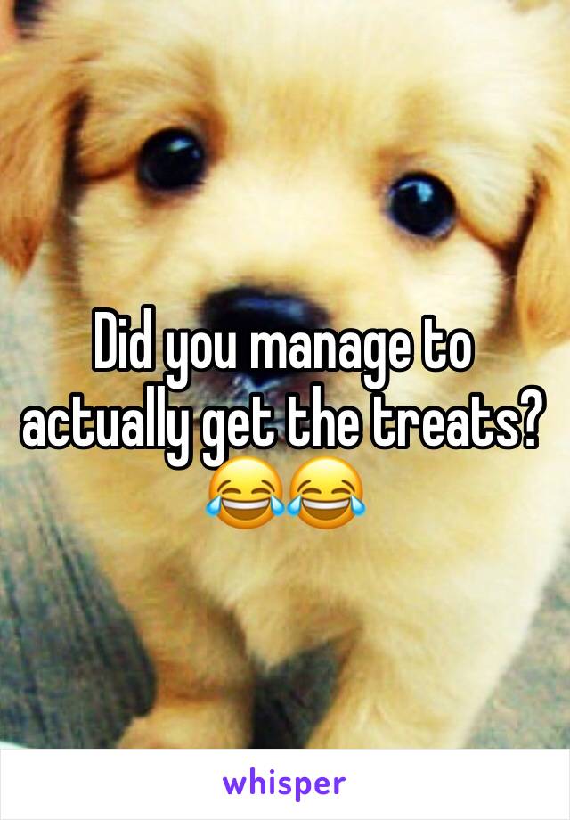Did you manage to actually get the treats? 😂😂