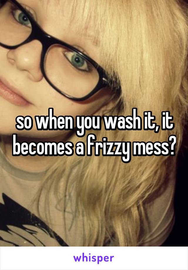 so when you wash it, it becomes a frizzy mess?