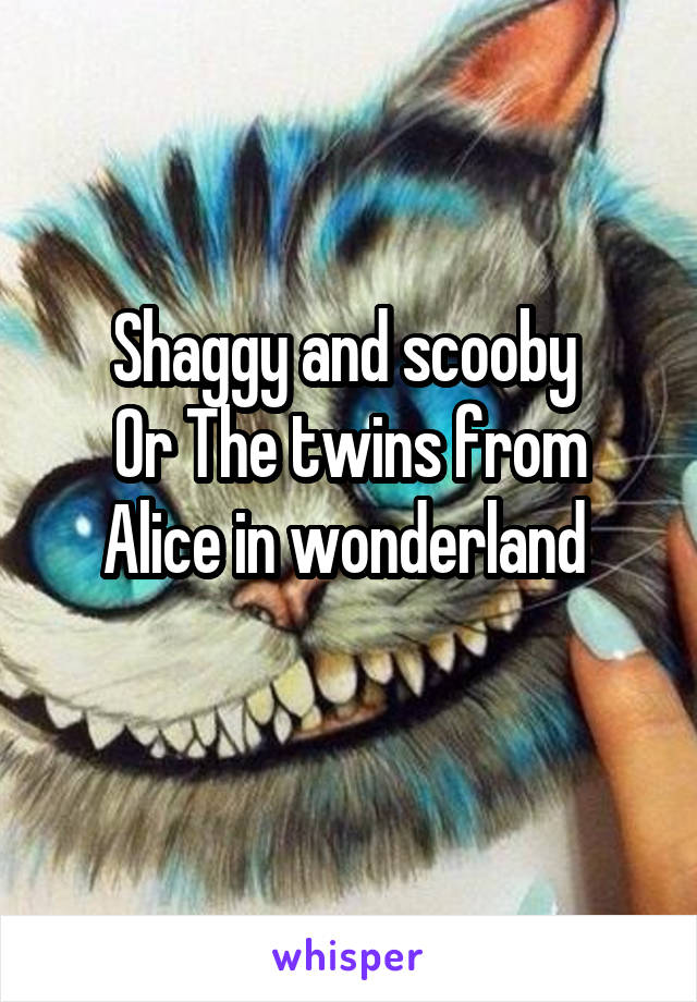Shaggy and scooby 
Or The twins from Alice in wonderland 
