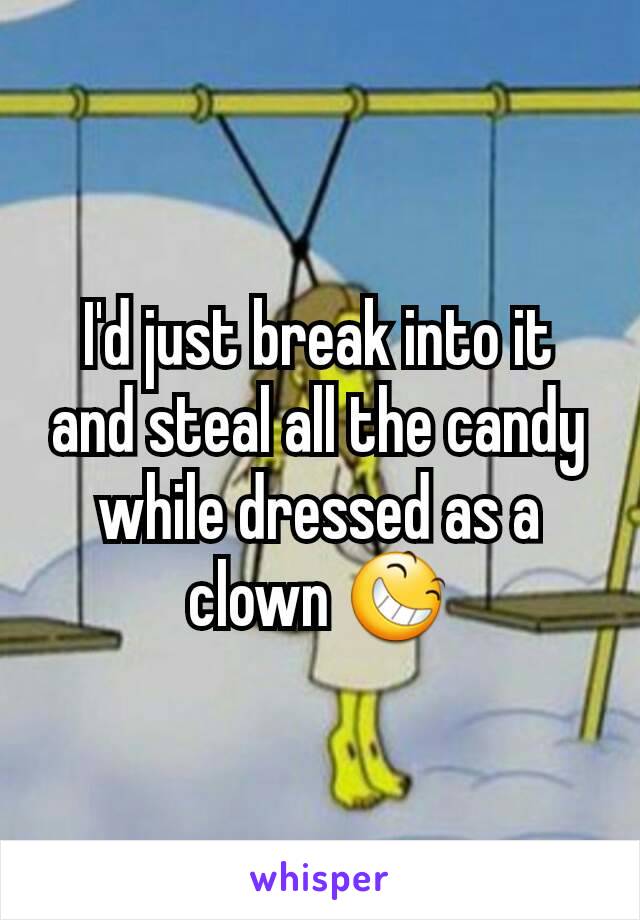 I'd just break into it and steal all the candy while dressed as a clown 😆