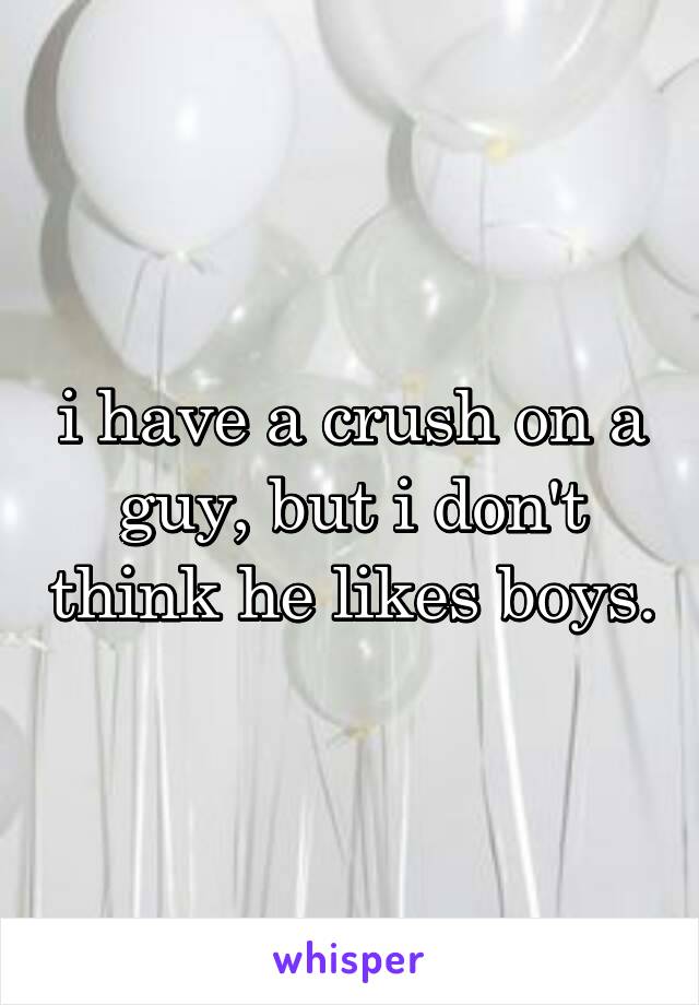 i have a crush on a guy, but i don't think he likes boys.