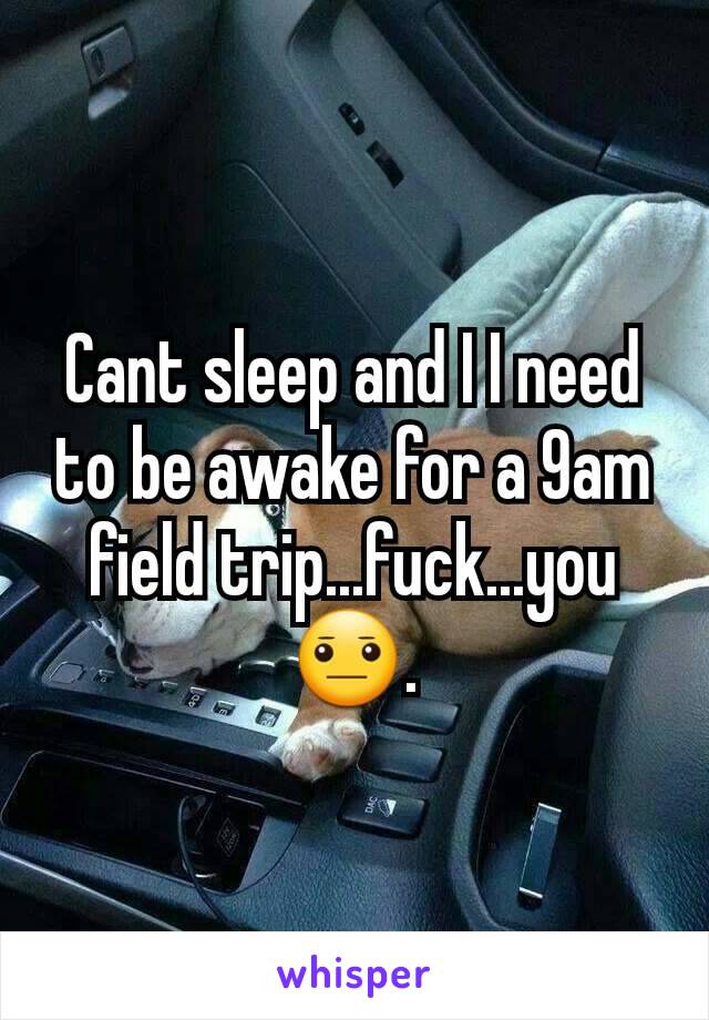 Cant sleep and I I need to be awake for a 9am field trip...fuck...you😐.