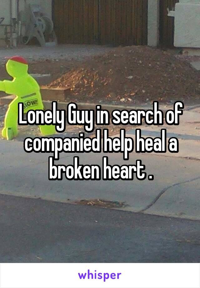 Lonely Guy in search of companied help heal a broken heart .