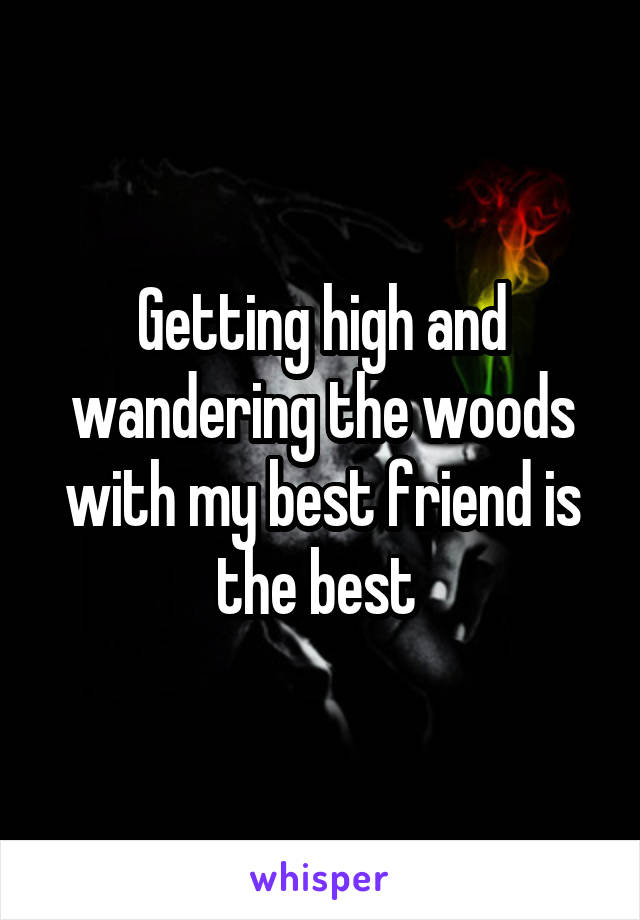Getting high and wandering the woods with my best friend is the best 
