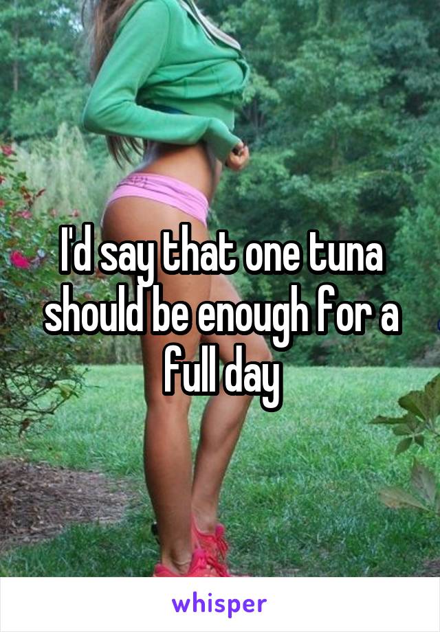 I'd say that one tuna should be enough for a full day