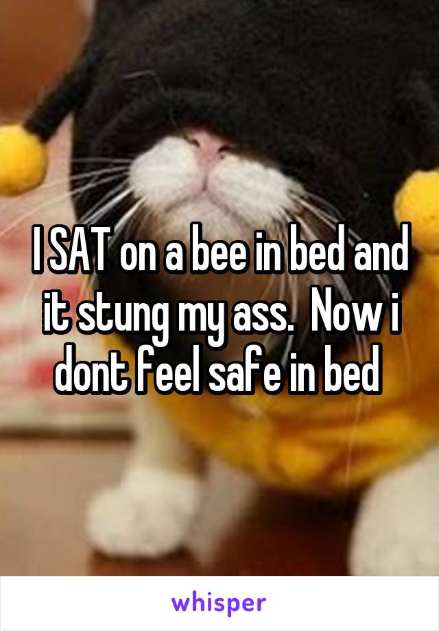 I SAT on a bee in bed and it stung my ass.  Now i dont feel safe in bed 